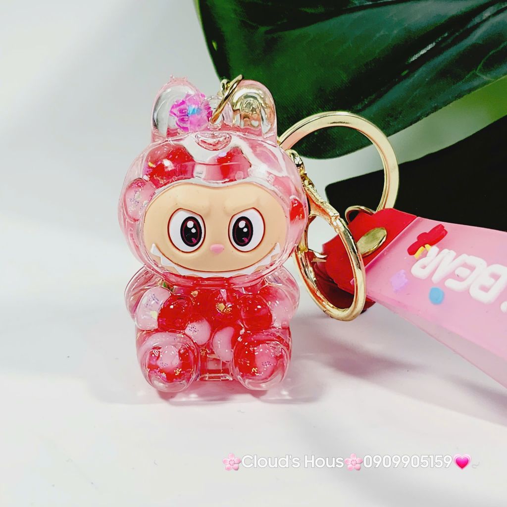 Móc Khóa Labubu Nước Bling Bling Kim Tuyến