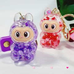 Móc Khóa Labubu Nước Bling Bling Kim Tuyến