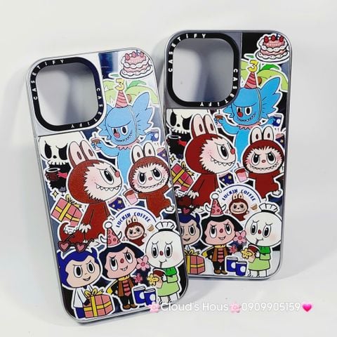 Case Ốp điện thoại iPhone Casetify Labubu Stickers Ánh Bạc iPhone 11/12/13/14/15/16/Pro/Promax