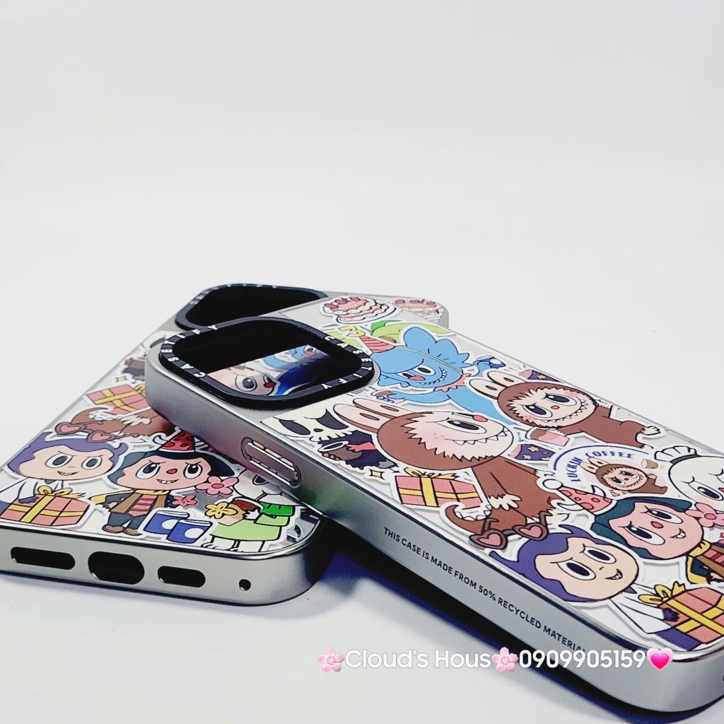 Case Ốp điện thoại iPhone Casetify Labubu Stickers Ánh Bạc iPhone 11/12/13/14/15/16/Pro/Promax
