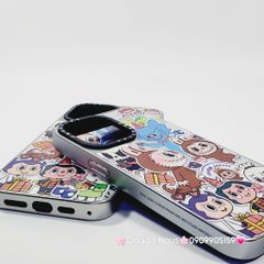 Case Ốp điện thoại iPhone Casetify Labubu Stickers Ánh Bạc iPhone 11/12/13/14/15/16/Pro/Promax