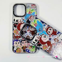 Case Ốp điện thoại iPhone Casetify Labubu Stickers Ánh Bạc iPhone 11/12/13/14/15/16/Pro/Promax