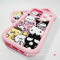 Case Ốp điện thoại iPhone Caro Trắng Hồng Sanrio iPhone 11/12/13/14/15/Pro/Promax