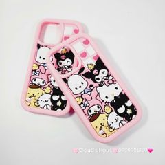 Case Ốp điện thoại iPhone Caro Trắng Hồng Sanrio iPhone 11/12/13/14/15/Pro/Promax
