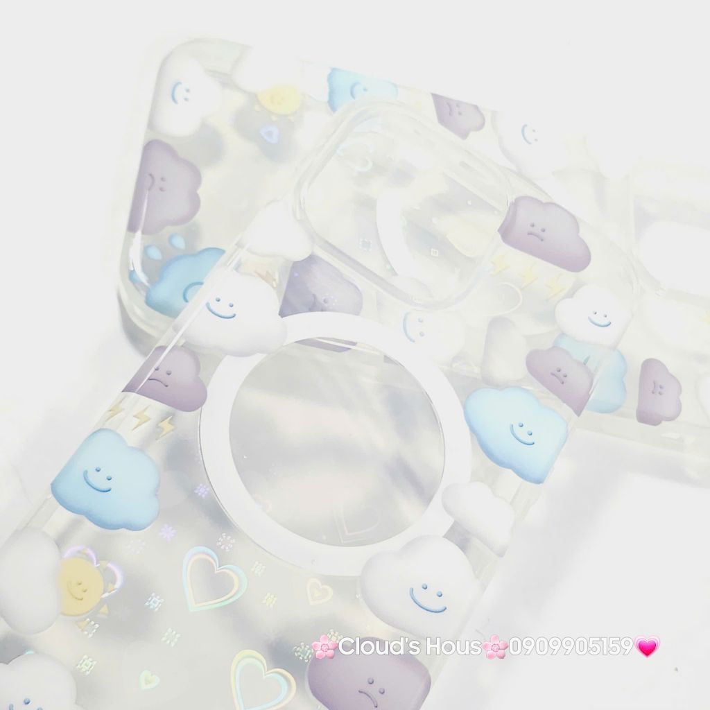 Case Ốp điện thoại iPhone Đám Mây Ánh Tim Trong Magsafe iPhone 11/12/13/14/15/16/Pro/Promax