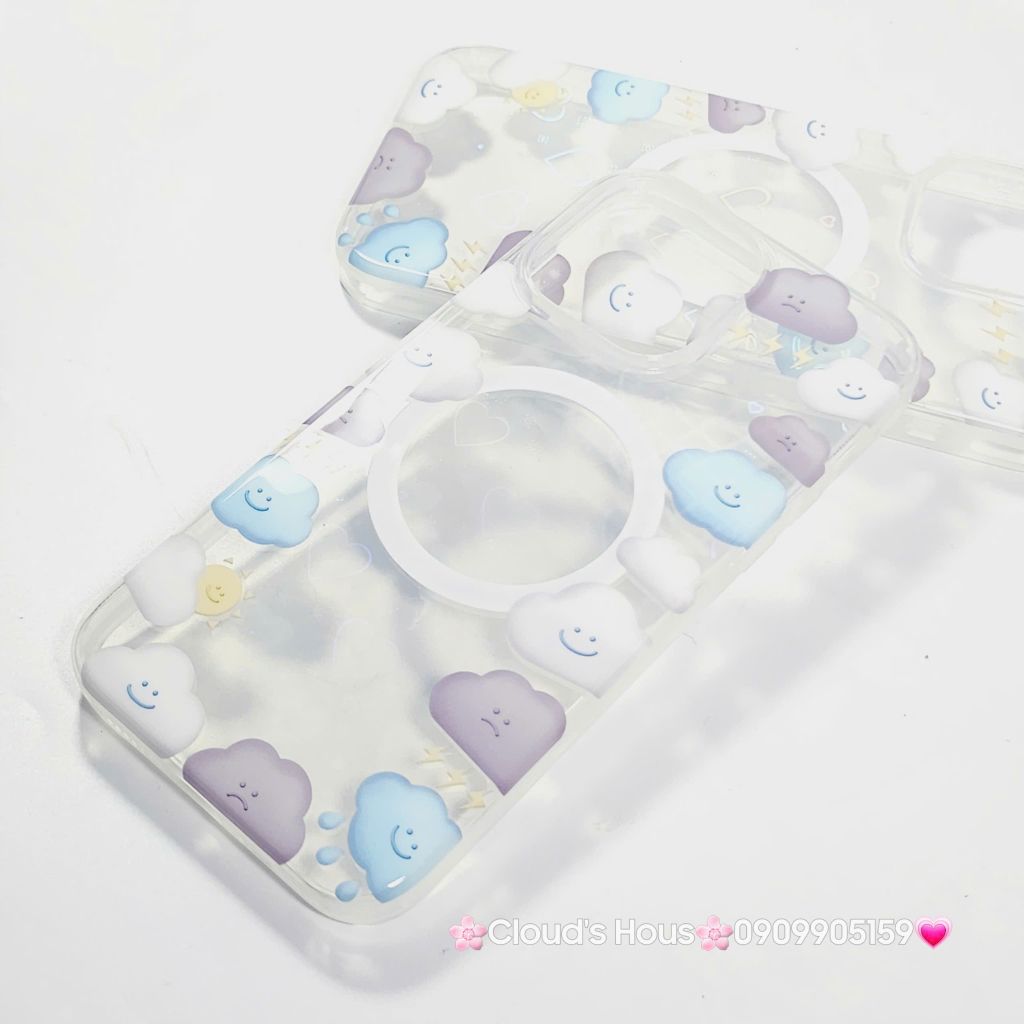 Case Ốp điện thoại iPhone Đám Mây Ánh Tim Trong Magsafe iPhone 11/12/13/14/15/16/Pro/Promax