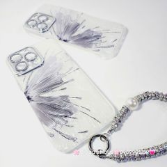 Case Ốp điện thoại iPhone Bướm Bạc Nền Trắng Ánh Xà Cừ Bảo Vệ Camera Đính đá iPhone 11/12/13/14/15/16/Pro/Promax