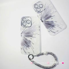 Case Ốp điện thoại iPhone Bướm Bạc Nền Trắng Ánh Xà Cừ Bảo Vệ Camera Đính đá iPhone 11/12/13/14/15/16/Pro/Promax