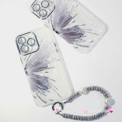 Case Ốp điện thoại iPhone Bướm Bạc Nền Trắng Ánh Xà Cừ Bảo Vệ Camera Đính đá iPhone 11/12/13/14/15/16/Pro/Promax
