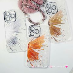 Case Ốp điện thoại iPhone Bướm Bạc Nền Trắng Ánh Xà Cừ Bảo Vệ Camera Đính đá iPhone 11/12/13/14/15/16/Pro/Promax