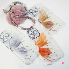 Case Ốp điện thoại iPhone Bướm Nâu Nền Trắng Ánh Xà Cừ Bảo Vệ Camera Đính đá iPhone 11/12/13/14/15/16/Pro/Promax