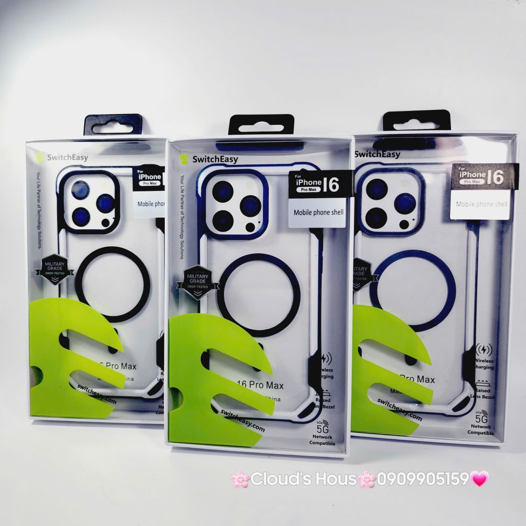 Case Ốp điện thoại iPhone Switcheasy Chống Shock 4 Góc Viền Màu 16/Plus/Pro/Promax