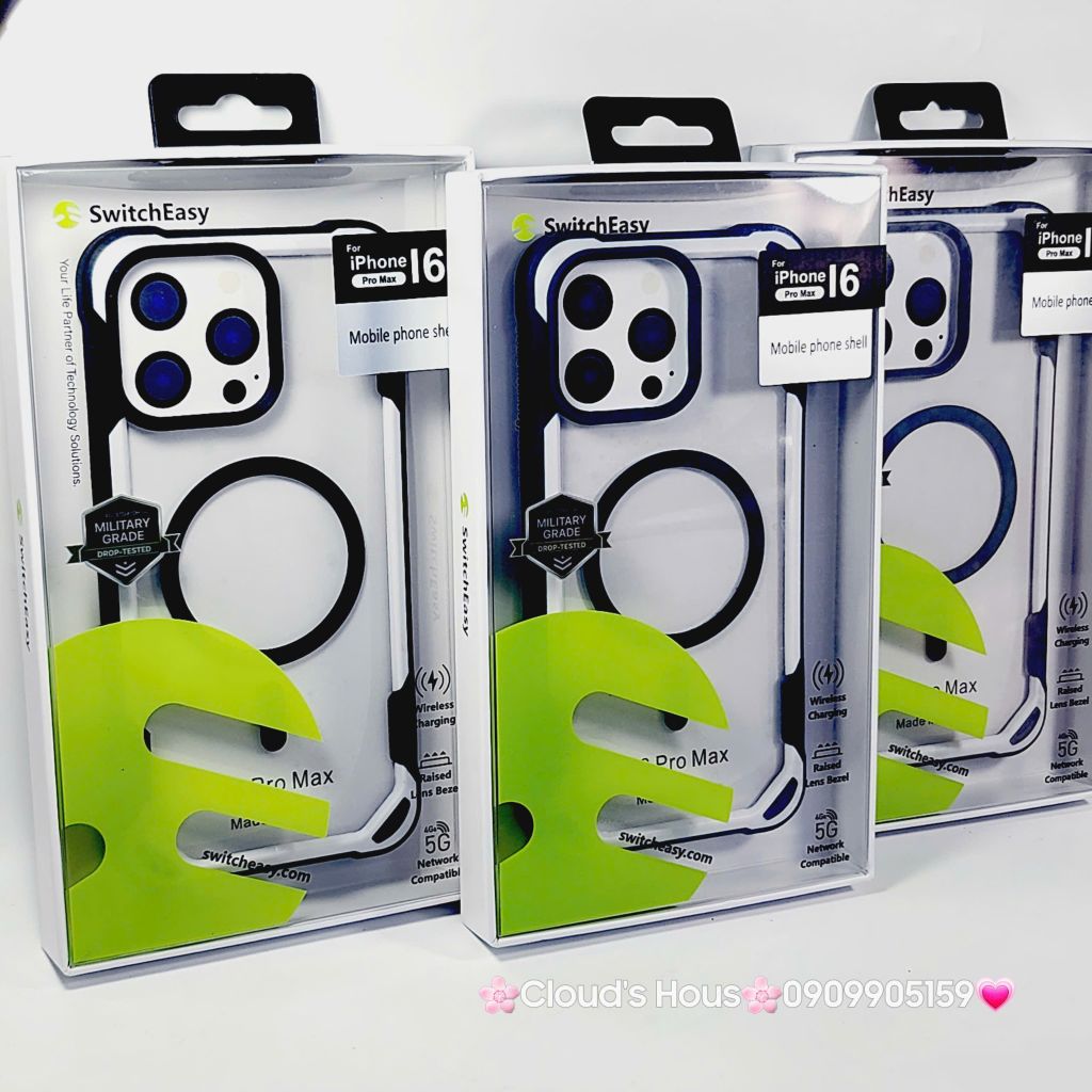 Case Ốp điện thoại iPhone Switcheasy Chống Shock 4 Góc Viền Màu 16/Plus/Pro/Promax