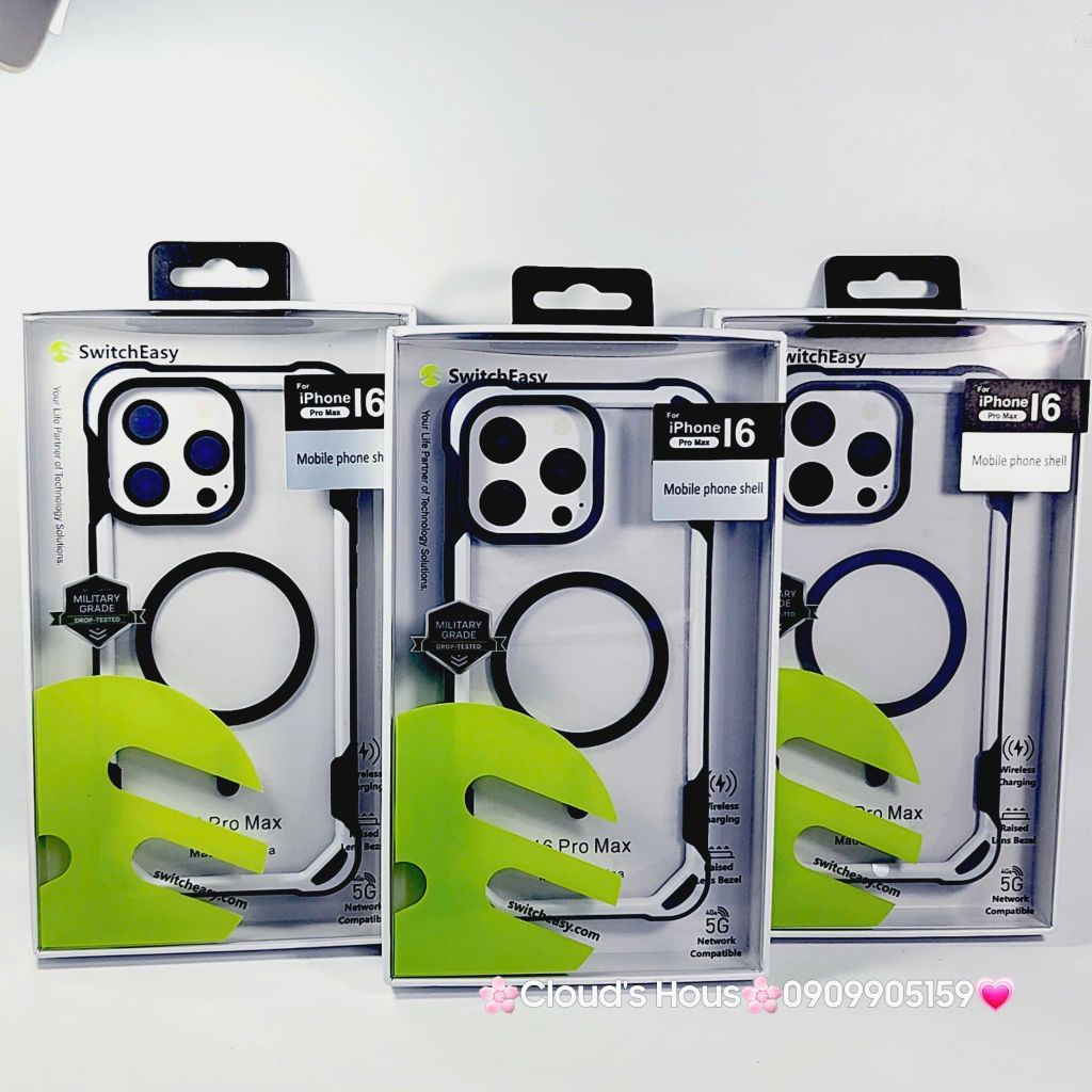 Case Ốp điện thoại iPhone Switcheasy Chống Shock 4 Góc Viền Màu 16/Plus/Pro/Promax