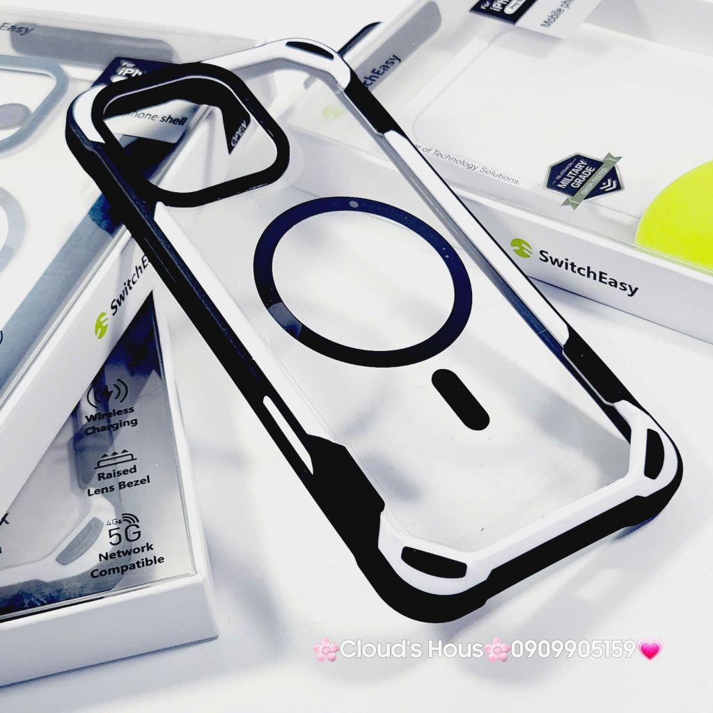 Case Ốp điện thoại iPhone Switcheasy Chống Shock 4 Góc Viền Màu 16/Plus/Pro/Promax