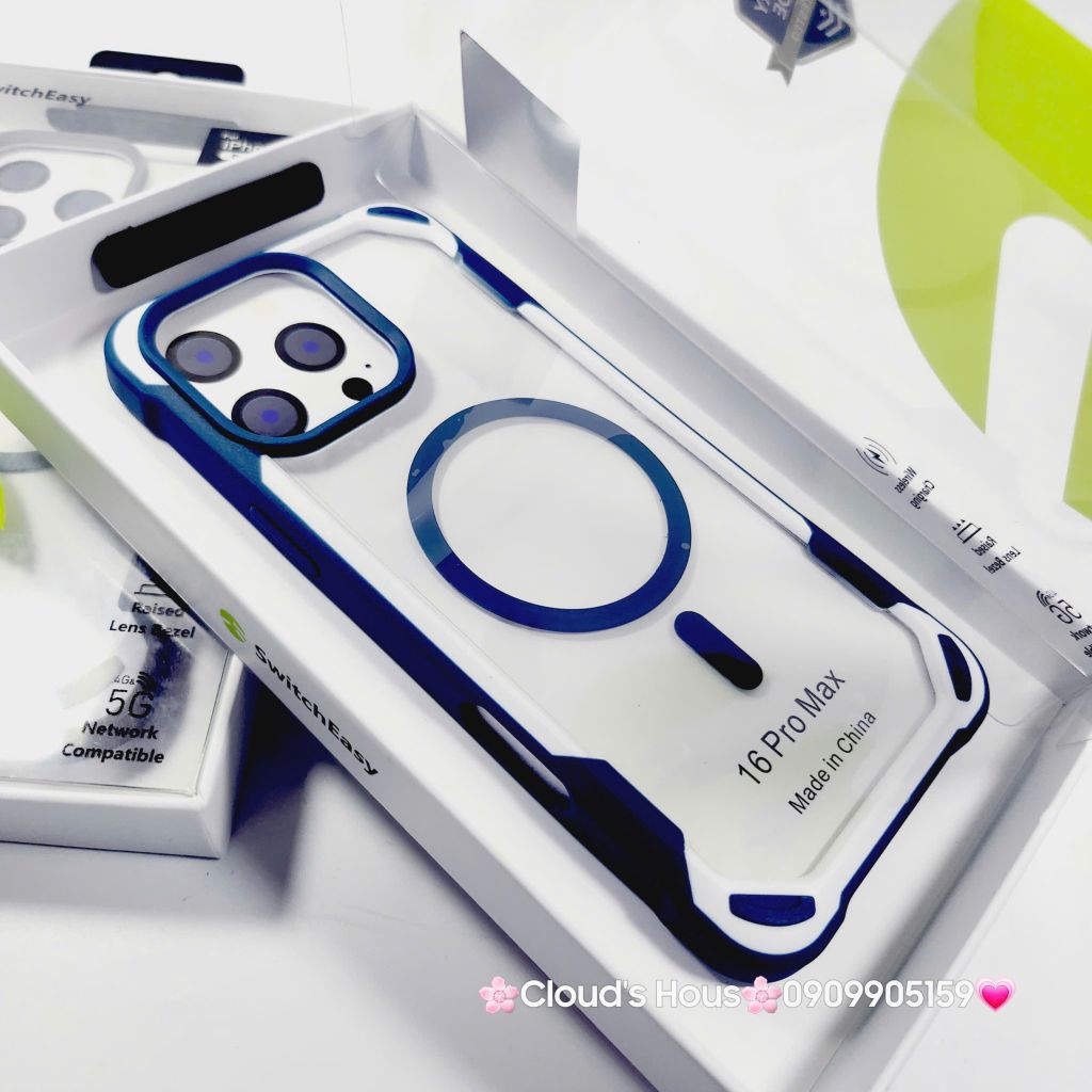 Case Ốp điện thoại iPhone Switcheasy Chống Shock 4 Góc Viền Màu 16/Plus/Pro/Promax