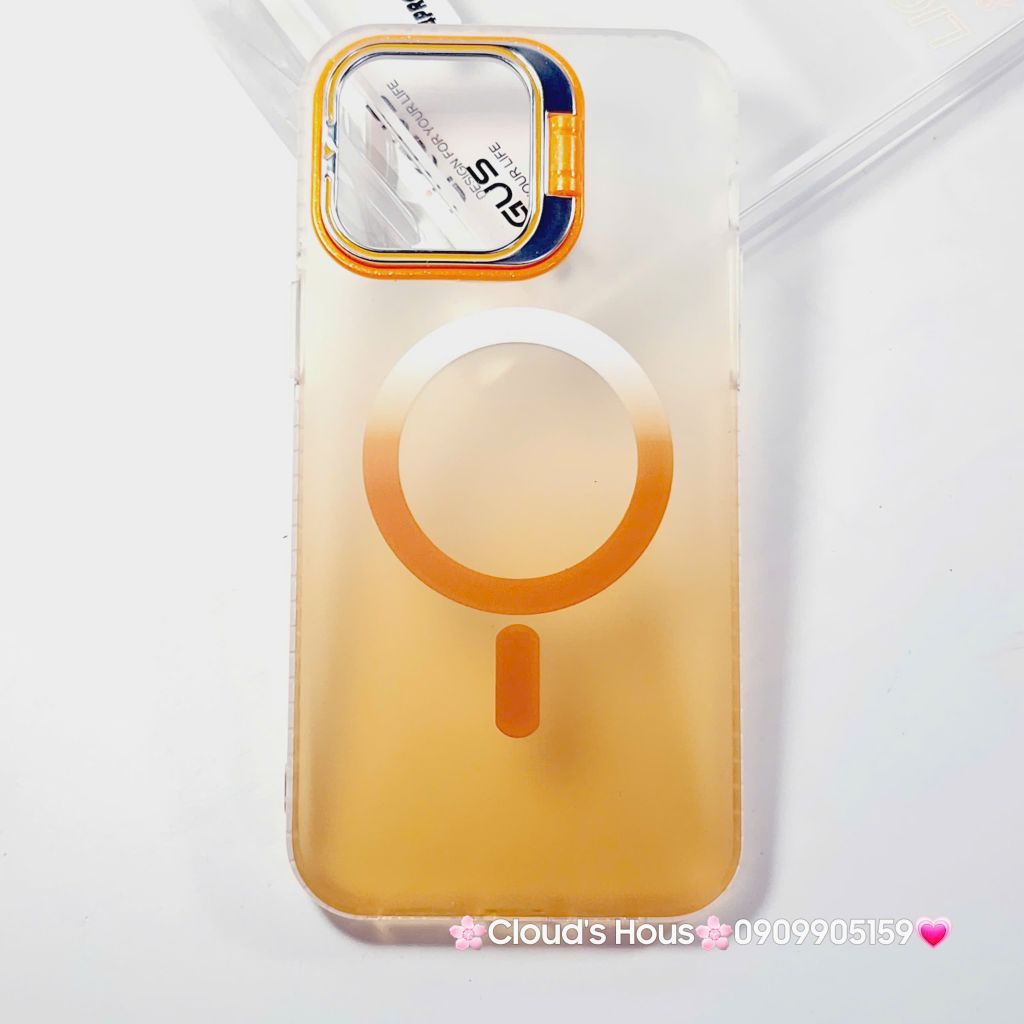 Case Ốp điện thoại iPhone Likgus Nhám Ombre Magsafe Viền Màu Không Vàng Chống Dựng khung Camera iPhone 16/Pro/Promax
