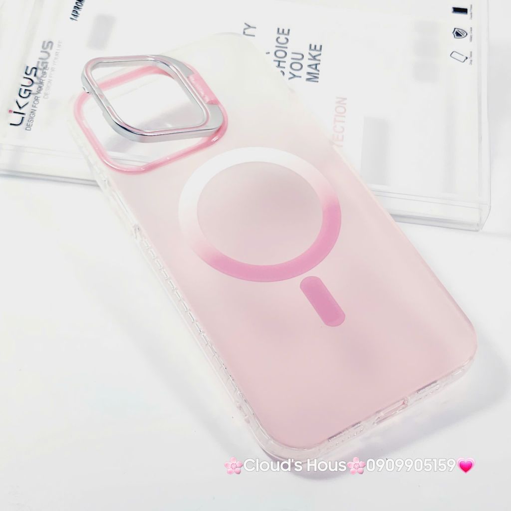 Case Ốp điện thoại iPhone Likgus Nhám Ombre Magsafe Viền Màu Không Vàng Chống Dựng khung Camera iPhone 16/Pro/Promax