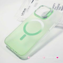 Case Ốp điện thoại iPhone Likgus Nhám Ombre Magsafe Viền Màu Không Vàng Chống Dựng khung Camera iPhone 16/Pro/Promax