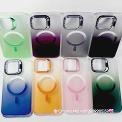 Case Ốp điện thoại iPhone Likgus Nhám Ombre Magsafe Viền Màu Không Vàng Chống Dựng khung Camera iPhone 16/Pro/Promax