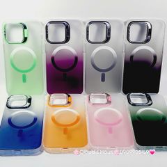 Case Ốp điện thoại iPhone Likgus Nhám Ombre Magsafe Viền Màu Không Vàng Chống Dựng khung Camera iPhone 16/Pro/Promax