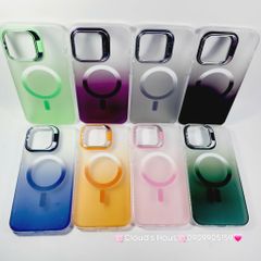 Case Ốp điện thoại iPhone Likgus Nhám Ombre Magsafe Viền Màu Không Vàng Chống Dựng khung Camera iPhone 16/Pro/Promax