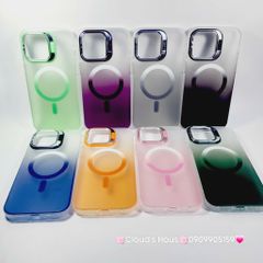 Case Ốp điện thoại iPhone Likgus Nhám Ombre Magsafe Viền Màu Không Vàng Chống Dựng khung Camera iPhone 16/Pro/Promax
