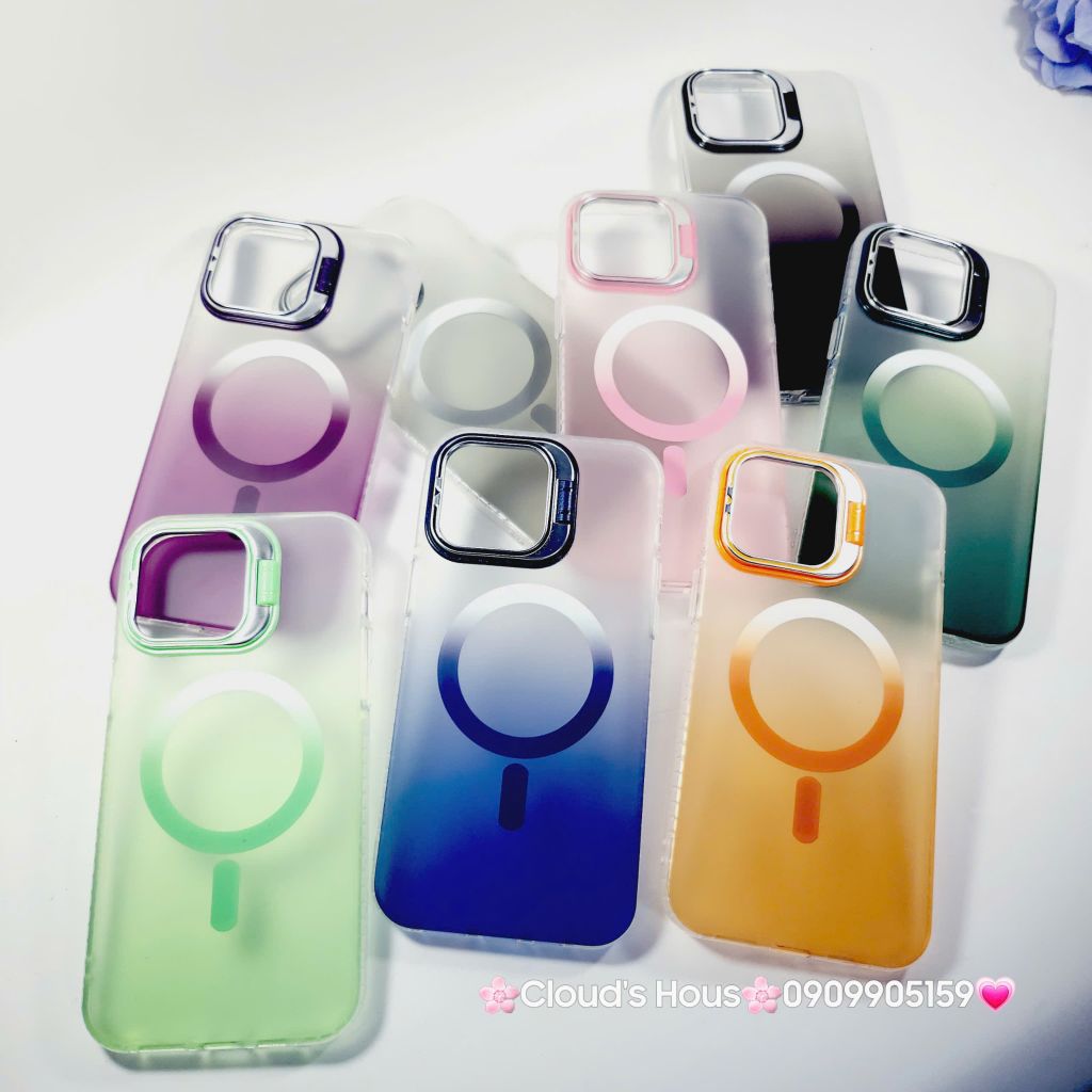 Case Ốp điện thoại iPhone Likgus Nhám Ombre Magsafe Viền Màu Không Vàng Chống Dựng khung Camera iPhone 16/Pro/Promax