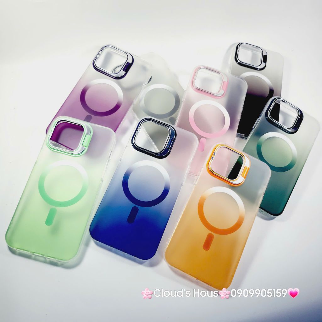 Case Ốp điện thoại iPhone Likgus Nhám Ombre Magsafe Viền Màu Không Vàng Chống Dựng khung Camera iPhone 16/Pro/Promax