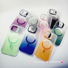 Case Ốp điện thoại iPhone Likgus Nhám Ombre Magsafe Viền Màu Không Vàng Chống Dựng khung Camera iPhone 16/Pro/Promax
