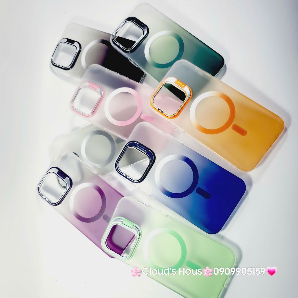 Case Ốp điện thoại iPhone Likgus Nhám Ombre Magsafe Viền Màu Không Vàng Chống Dựng khung Camera iPhone 16/Pro/Promax