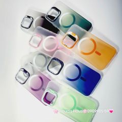 Case Ốp điện thoại iPhone Likgus Nhám Ombre Magsafe Viền Màu Không Vàng Chống Dựng khung Camera iPhone 16/Pro/Promax