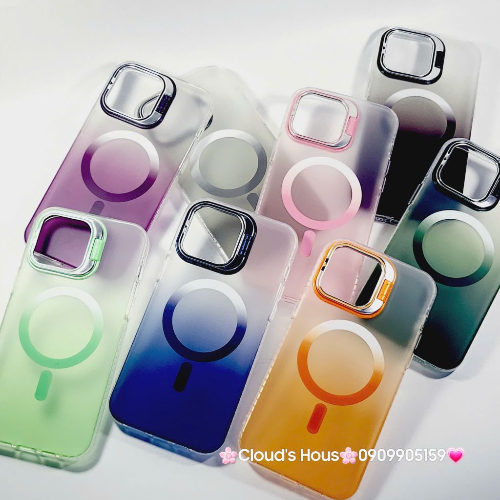 Case Ốp điện thoại iPhone Likgus Nhám Ombre Magsafe Viền Màu Không Vàng Chống Dựng khung Camera iPhone 16/Pro/Promax
