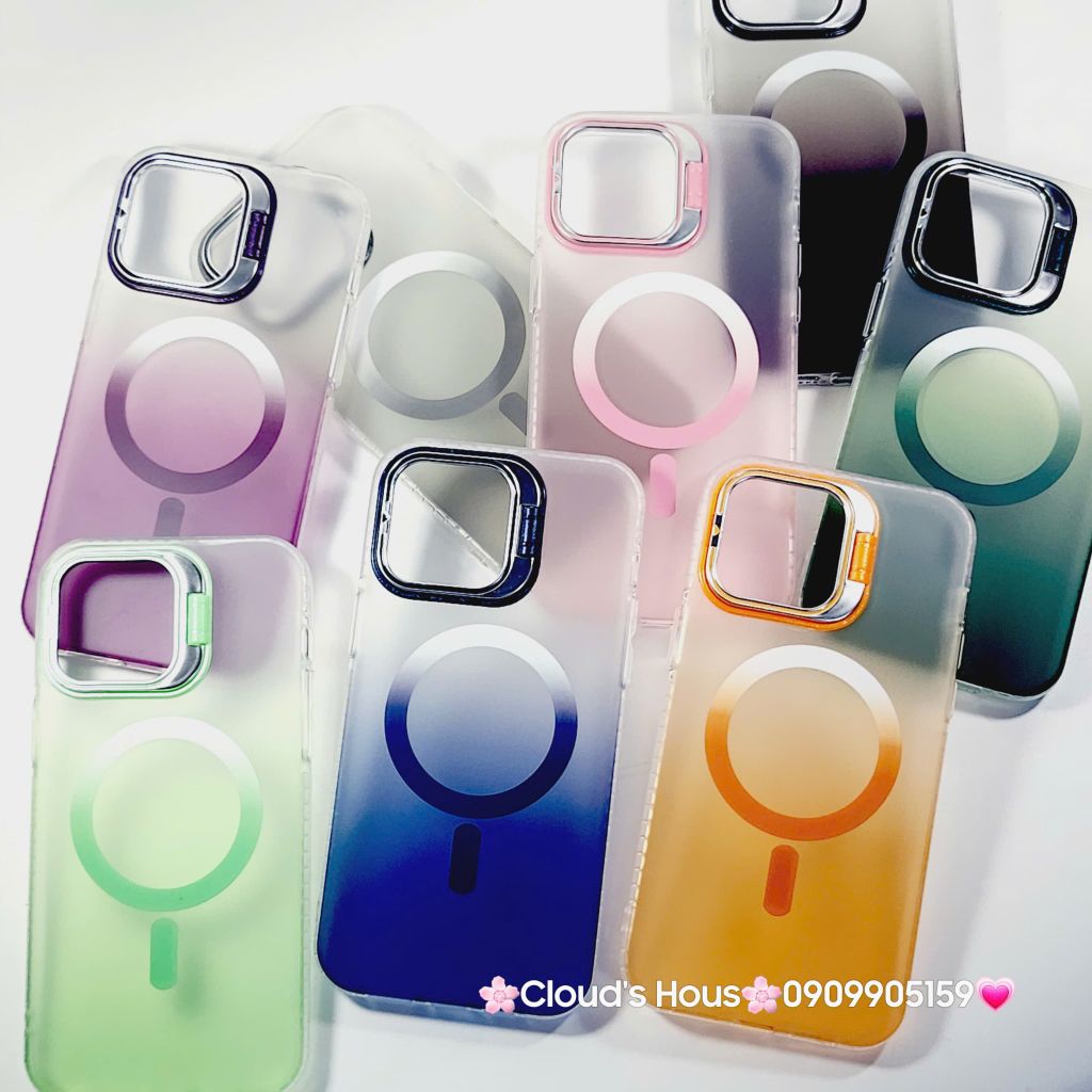 Case Ốp điện thoại iPhone Likgus Nhám Ombre Magsafe Viền Màu Không Vàng Chống Dựng khung Camera iPhone 16/Pro/Promax