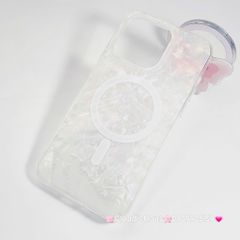 Case Ốp điện thoại iPhone Nền Trắng Ánh Xà Cừ Magsafe iPhone 11/12/13/14/15/16/Pro/Promax