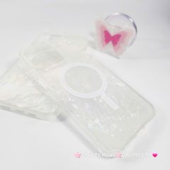 Case Ốp điện thoại iPhone Nền Trắng Ánh Xà Cừ Magsafe iPhone 11/12/13/14/15/16/Pro/Promax