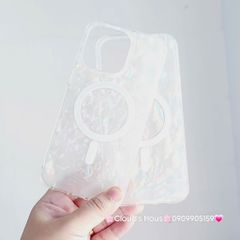 Case Ốp điện thoại iPhone Nền Trắng Ánh Xà Cừ Magsafe iPhone 11/12/13/14/15/16/Pro/Promax