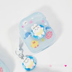 Cover Case Vỏ bảo vệ Airpod Thỏ Đi Bơi Icon Nổi Trong Xanh Phao Gợn Sóng Kèm Charm Airpod 1/2/3/Pro/Pro2