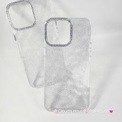 Case Ốp điện thoại iPhone Trong Kim Tuyến Đính đá viền camera Bling Bling iPhone 11/12/13/14/15/16/Pro/Promax
