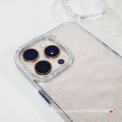 Case Ốp điện thoại iPhone Trong Kim Tuyến Đính đá viền camera Bling Bling iPhone 11/12/13/14/15/16/Pro/Promax