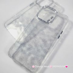 Case Ốp điện thoại iPhone Trong Kim Tuyến Đính đá viền camera Bling Bling iPhone 11/12/13/14/15/16/Pro/Promax