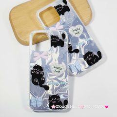 Case Ốp điện thoại iPhone Mèo Đen Hologram 3D Hello Cat iPhone 11/12/13/14/15/16/Pro/Promax