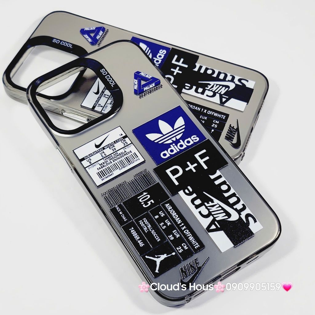 Case Ốp điện thoại iPhone Đen Nhám So Cool Adidas Stickers iPhone 11/12/13/14/15/Pro/Promax