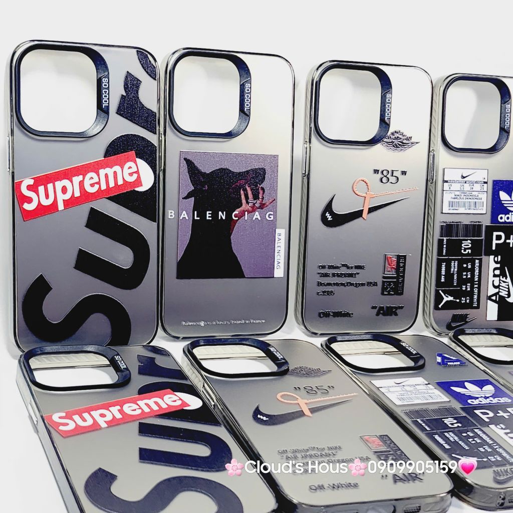 Case Ốp điện thoại iPhone Đen Nhám So Cool Adidas Stickers iPhone 11/12/13/14/15/Pro/Promax
