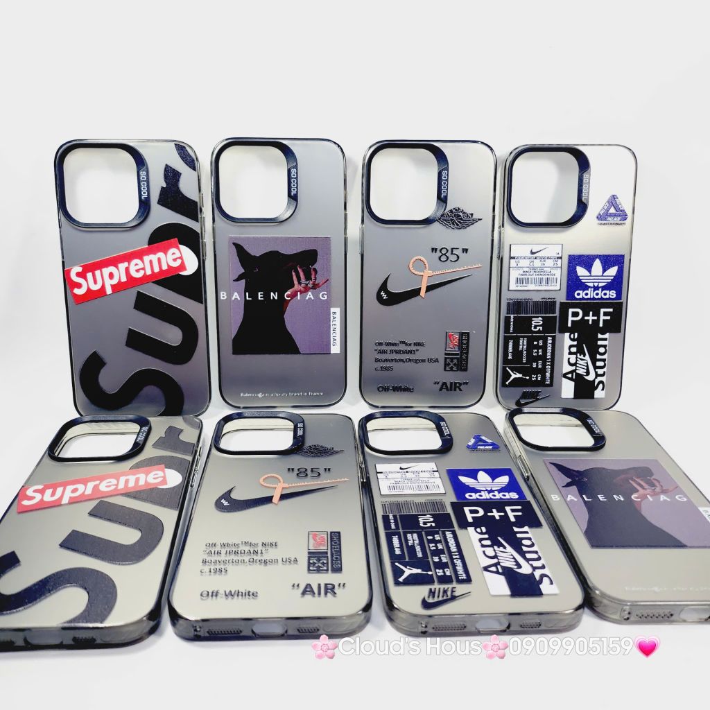 Case Ốp điện thoại iPhone Đen Nhám So Cool Adidas Stickers iPhone 11/12/13/14/15/Pro/Promax