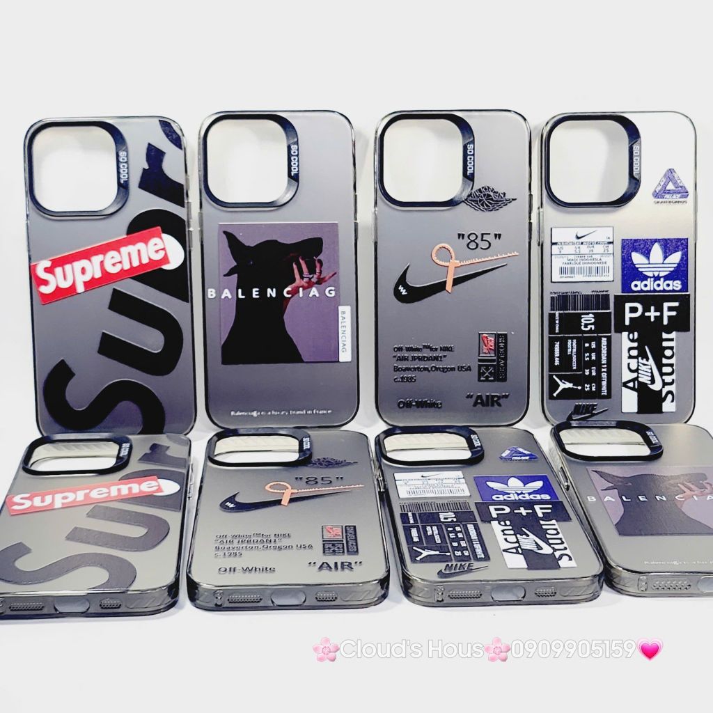 Case Ốp điện thoại iPhone Đen Nhám So Cool Adidas Stickers iPhone 11/12/13/14/15/Pro/Promax