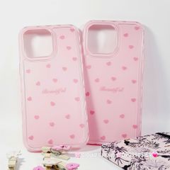 Case Ốp điện thoại iPhone Phao Hồng Trái Tim Viền Kim cương chất dẻo  iPhone 12/13/14/15/16/Plus/Pro/Promax