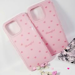 Case Ốp điện thoại iPhone Phao Hồng Trái Tim Viền Kim cương chất dẻo  iPhone 12/13/14/15/16/Plus/Pro/Promax