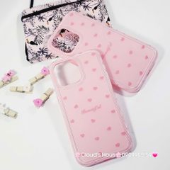 Case Ốp điện thoại iPhone Phao Hồng Trái Tim Viền Kim cương chất dẻo  iPhone 12/13/14/15/16/Plus/Pro/Promax