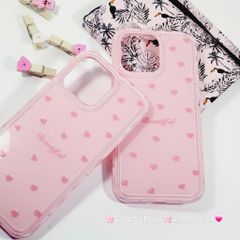 Case Ốp điện thoại iPhone Phao Hồng Trái Tim Viền Kim cương chất dẻo  iPhone 12/13/14/15/16/Plus/Pro/Promax